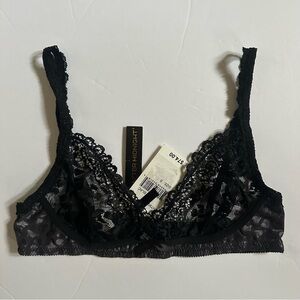Hanky Panky NEW Black Lace Triangle Bra size small after midnight